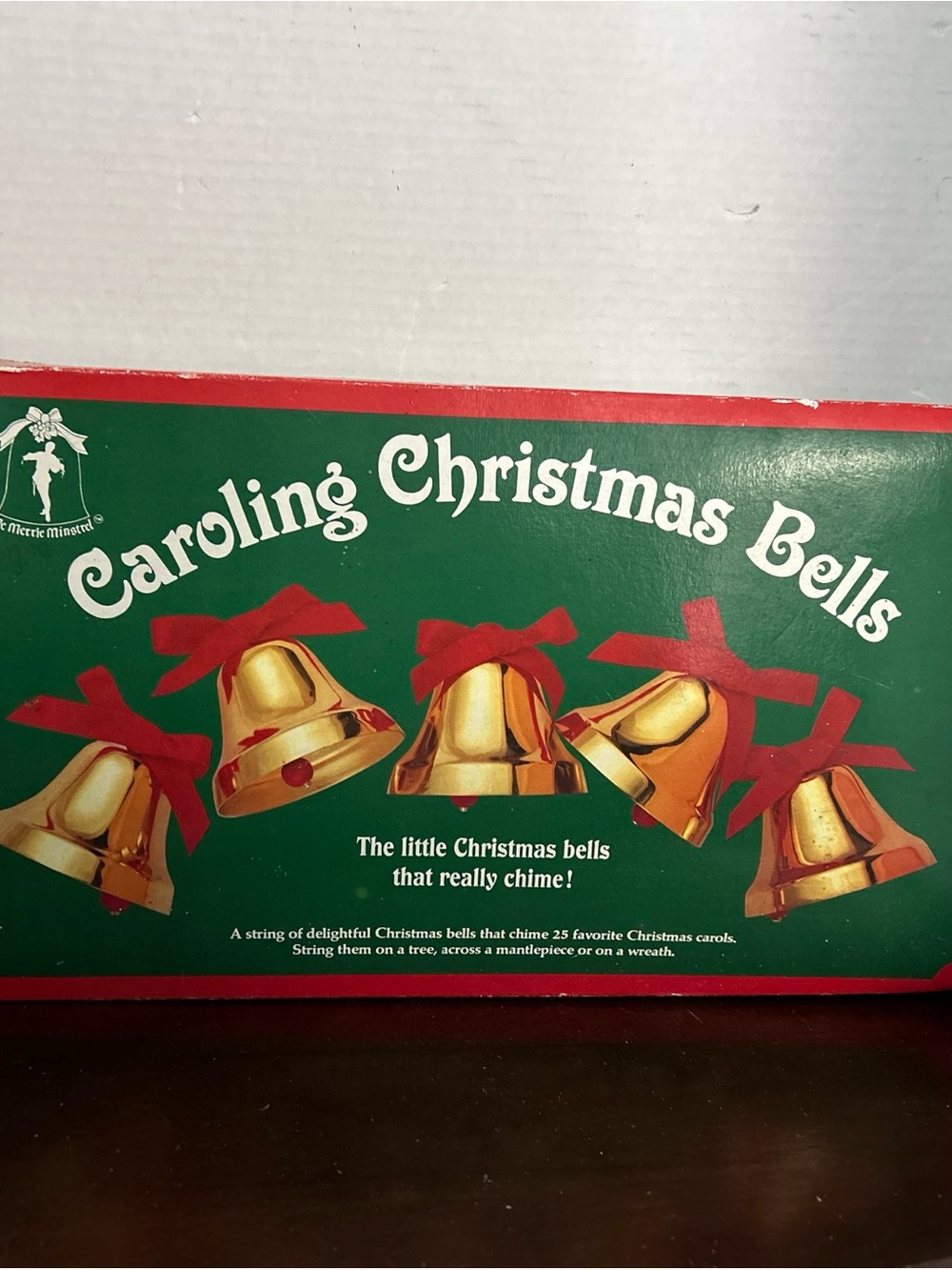 Vtg 1990 Caroling Christmas Bells Gold String Lights by Ye Merrie Minstrel